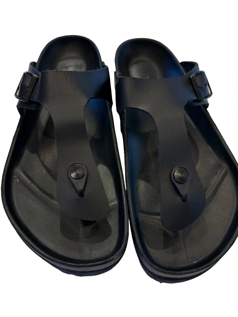Birkenstock,papilio Gizeh Platform Sandals Exquisite Black Leather L-10 M-8 EU41